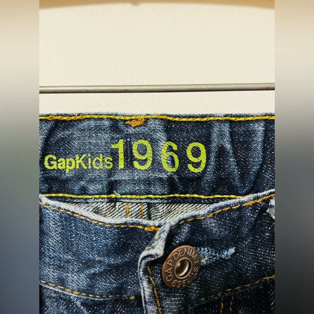 GAP Kids Youth Boys 14 Straight Leg Jeans Dark Wash Denim Adjustable Waist EUC - Picture 8 of 10